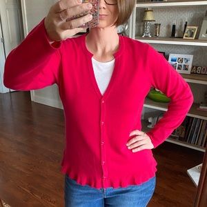 NWT Pendleton 100% cashmere hot pink cardigan sz M